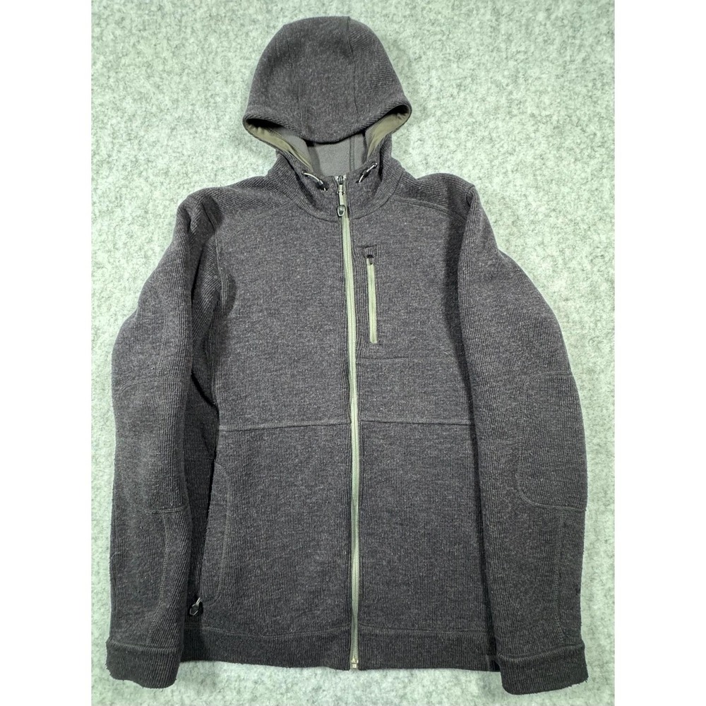 L.L. Bean Jacket Mens MT Gray Three Season Bomber Warm Up Hooded Wool Full Zip
